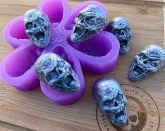 3d Zombie Head Wax Melt Silicone Mold for Wax. Zombie Wax Melt Silicone Mould.