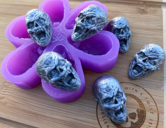 3d Zombie Head Wax Melt Silicone Mold for Wax. Zombie Wax Melt Silicone  Mould. 