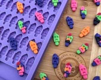 Zombie Lolly Scrape n Scoop Wax Tray Silicone Mould. Lolly Figure Wax Melt Mould. Zombie Scoop Wax Mold