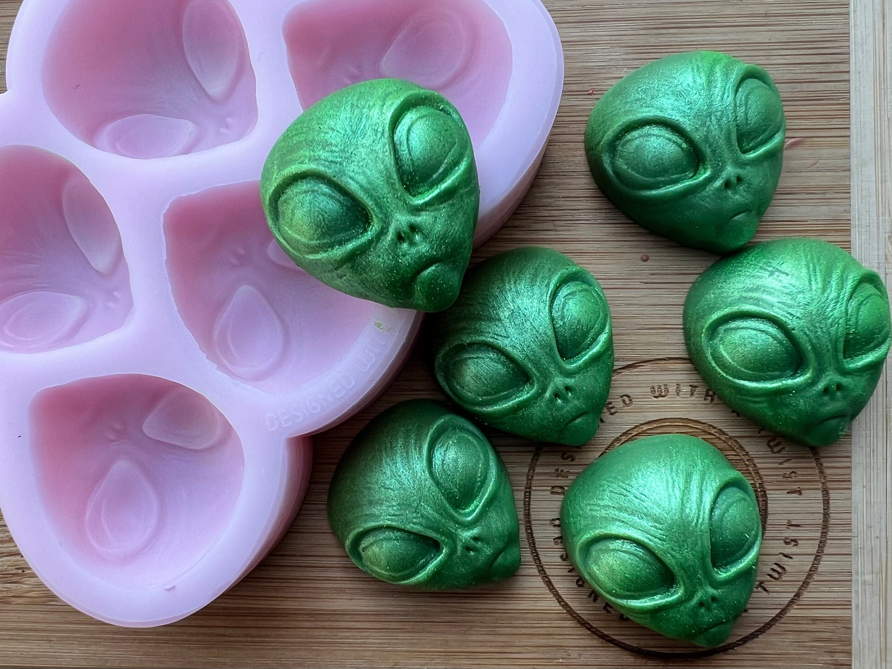 Small Alien Head Resin Mold UFO Jewelry Earrings Mold Flexible