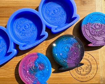 Stampo in silicone a forma di occhio di Allah e sfera di cristallo per cera fusa, adatto per cera, resina, argilla, fondente, cioccolato, sapone, decorazioni per torte e altro ancora