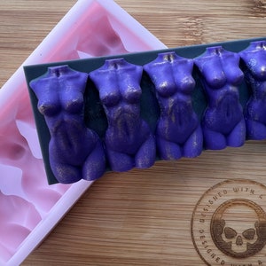 Front Facing Goddess Torso Snapbar Silicone Mold for Resin. Wax Melt Silicone Mould.
