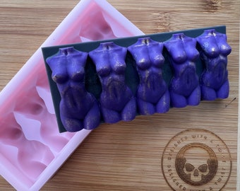 Front Facing Goddess Torso Snapbar Silicone Mold for Resin. Wax Melt Silicone Mould.