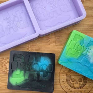 Silicone Mold I Love You Dad Wax Melt Silicone Mould for Wax, Resin, Clay, Fondant, Chocolate, Soap, Cake Toppers & More.