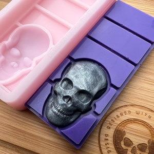 3d Skull Snapbar Silicone Mold for Wax. Wax Melt Silicone Mould.