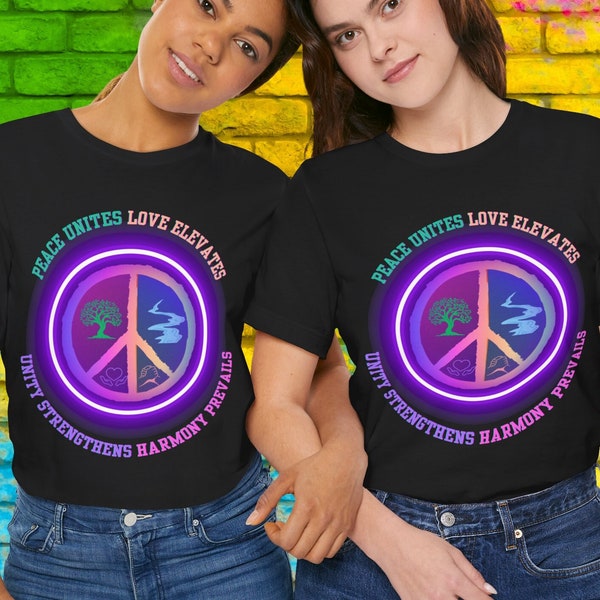 Radiate Peace: Black-Owned Neon Peace T-Shirt, A Must-Have Outwear Gift! Embrace Harmony, Love, and Unity in Vibrant Style.Unisex, Gift,