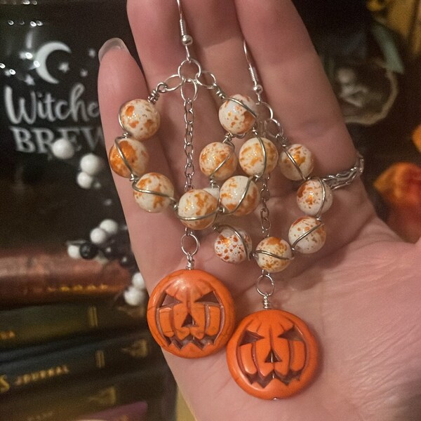 Pumpkin Guts Hoop Earrings