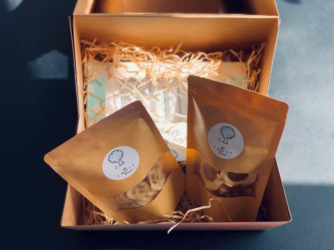 Gift Box of 20 Fruit Leather Rolls and 2 Packs of Fruit Crisps Etsy