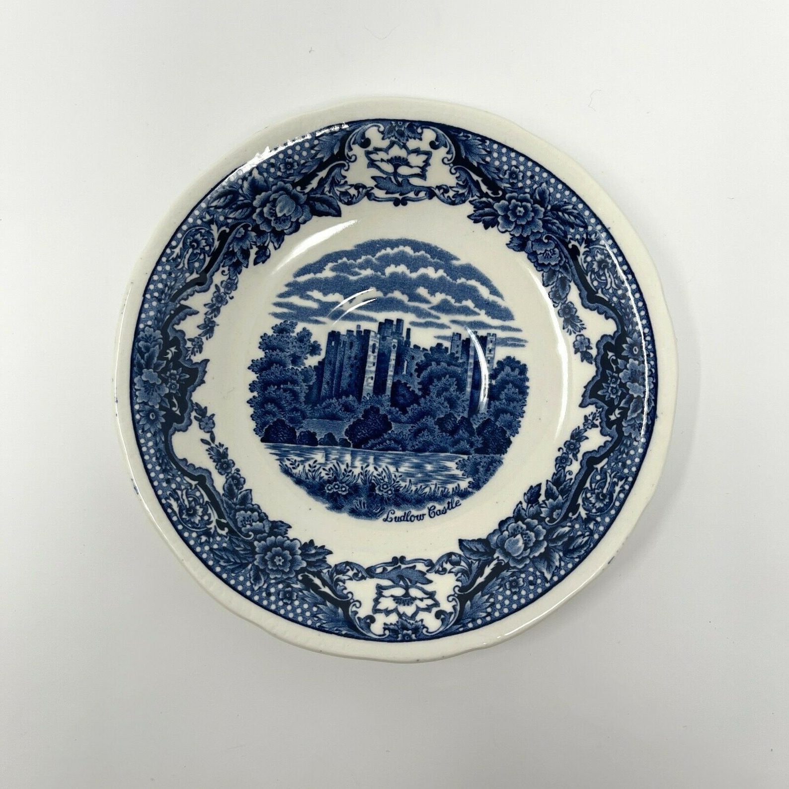 Royal Swan Ludlow Castle Blue Plate Made in England Etsy