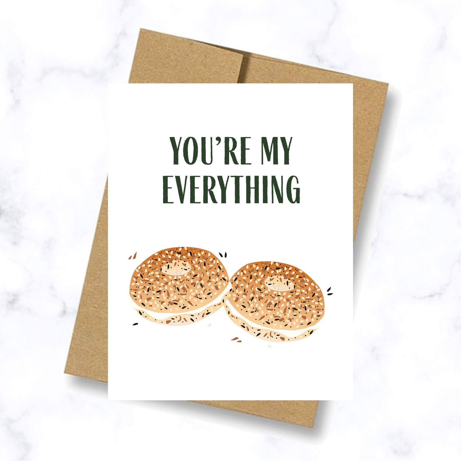 You're My Everything Card Everything Bagel Greeting Card Etsy