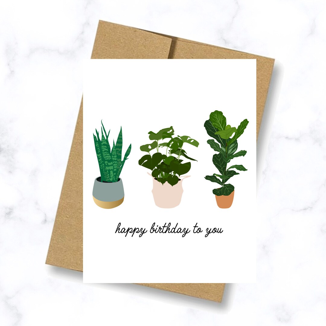 Plant Birthday Card Plant Mom Birthday Plant Lady Birthday Card Fun
