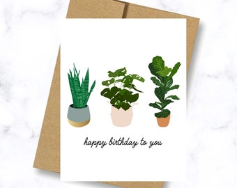 Plant Birthday Card | Plant Mom Birthday | Plant Lady | Birthday Card | Fun | Plant Dad Birthday | Green | Plants | Cute Card | Funny