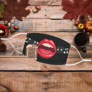 Sing On Face Music Face Mask |Adjustable |Reusable | Machine Washable |Two-Layer Polyester Mask