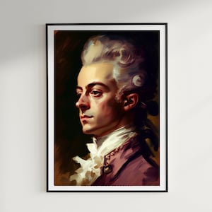 Mozart Oil Digital Painting| Digital Print| Musical Art Prints| W.A. Mozart Poster and Digital Download