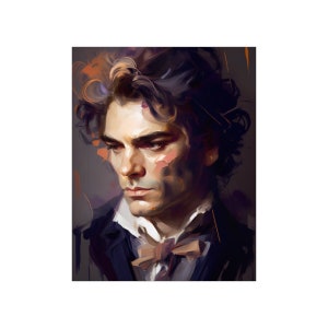 Beethoven Digital Oil Painting Poster| Classical Composer Poster| Premium Museum Quality Archival Paper
