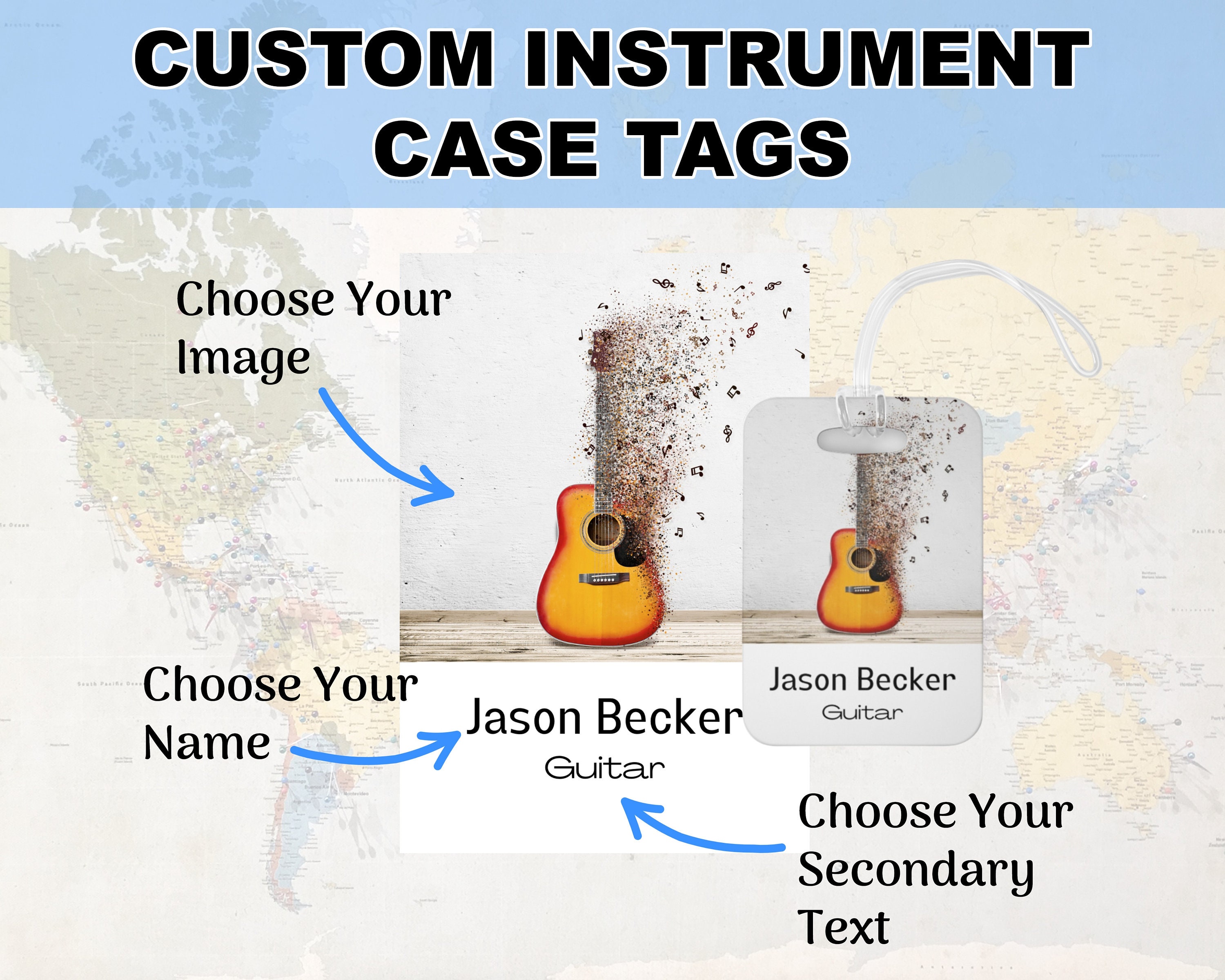 Personalized Instrument Case Tag Custom Bag and Luggage Tag Etsy