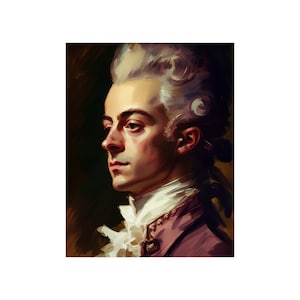 Mozart Digital Oil Painting Poster| Classical Composer Poster| Premium Museum Quality Archival Paper