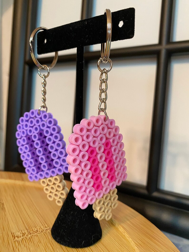 Perler Bead Keychain Popsicle Perler Bead Keychain Etsy