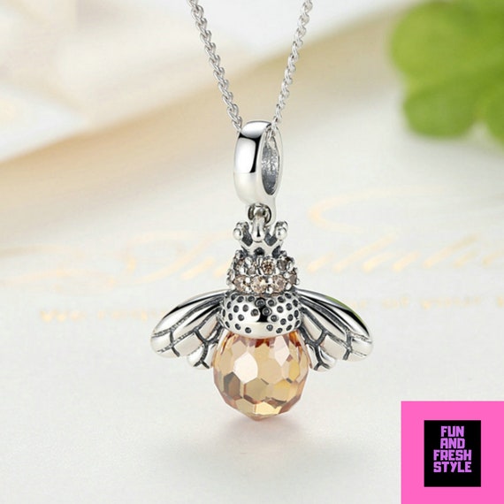 Honey bee necklace silver deals