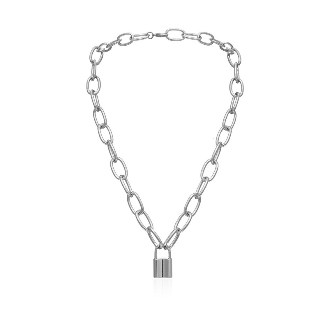 Padlock Necklace Gold Lock Necklace Chunky Gold Necklace Etsy UK