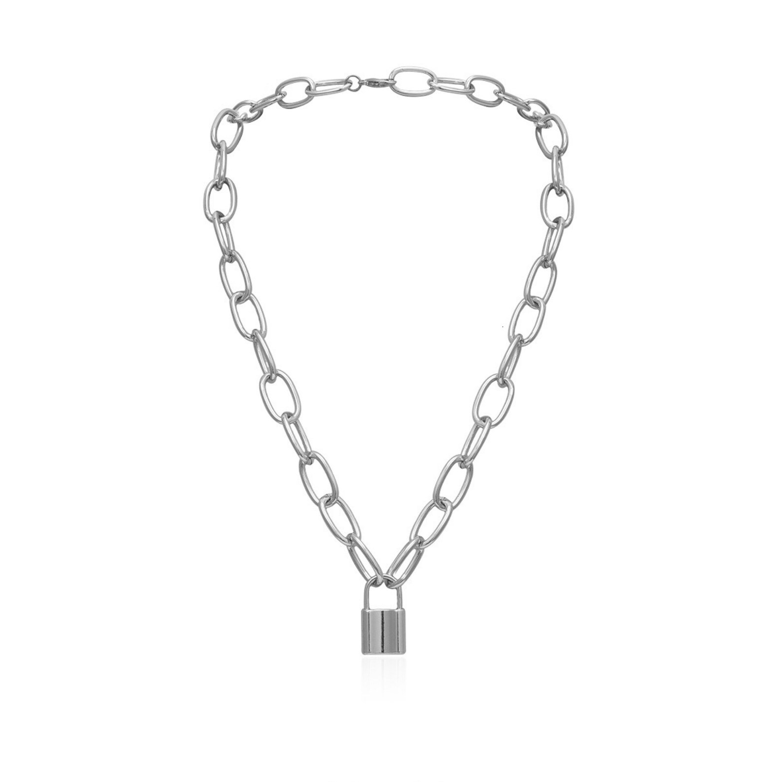 Padlock Necklace Gold Lock Necklace Chunky Gold Necklace Etsy UK