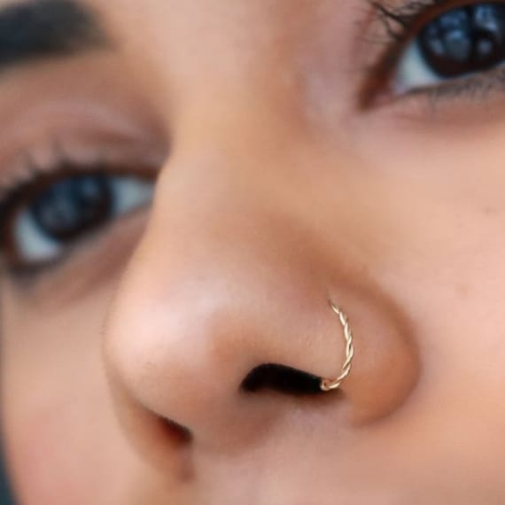 Fake Nose Ring Nose Ring Hoop Fake Septum Ring Gold Nose Etsy UK