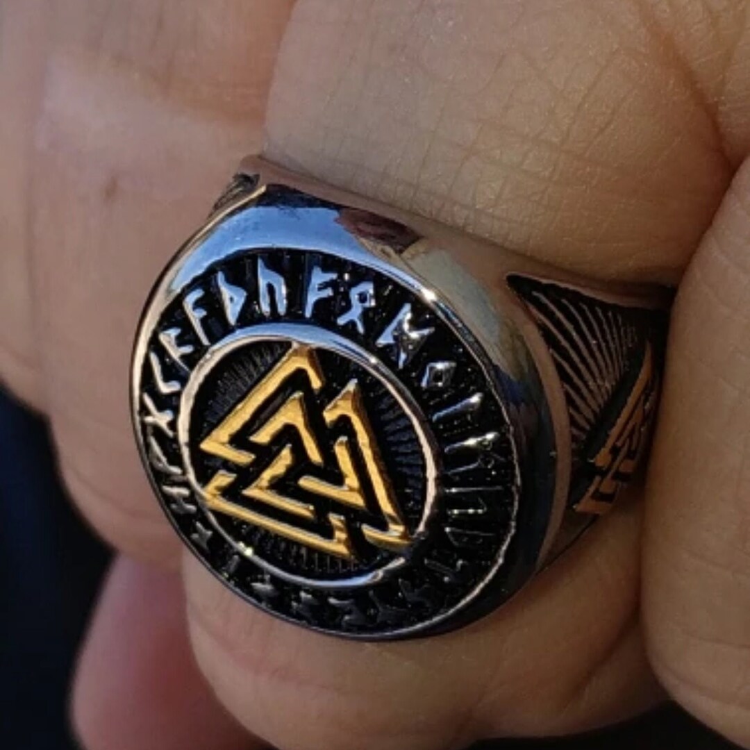 Valknut Ring, Viking Rune Ring, Valknut Talisman, Long Distance ...