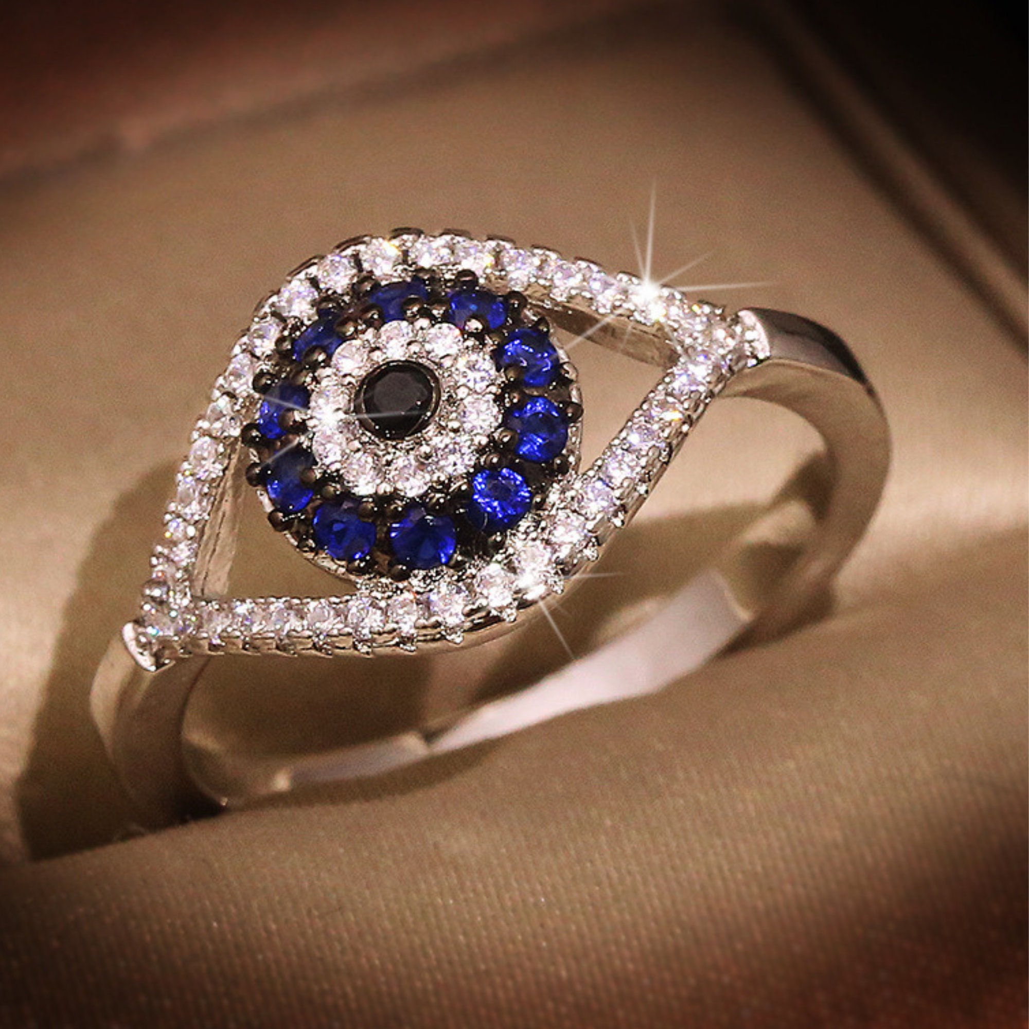 Blue Evil Eye Protection Ring Evil Eye Ring Evil Eye Etsy UK