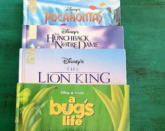 Vintage Children&#39;s Books, Kids Books, Lion King Disney Book, Pocahontas Disney Book, Bug&#39;s Life Disney Book, Hunchback of Notre Dame Book