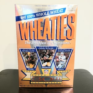 Vintage Super Bowl 30th Anniversary 1996 Wheaties Box/football