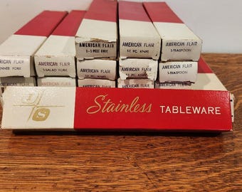 Vintage American Flair Silverware, American Flair Knives, American Flair Teaspoons, American Flair Salad Forks, American Flair Replacements