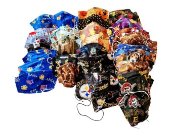 Handmade Face Masks (ALL), Mixed Reusable Fabric Face Masks, Assorted Sustainable Cotton Face Masks, Adult Face Masks, Kids Face Masks