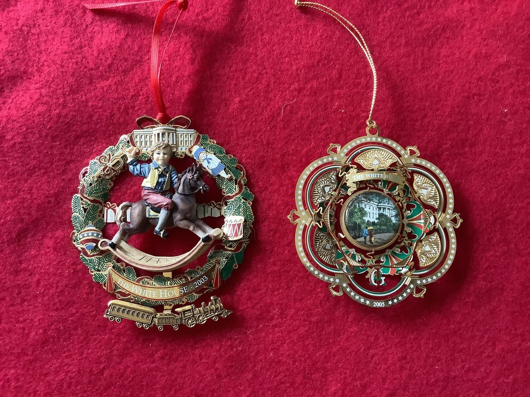 Vintage White House Christmas Tree Ornaments 2003 and 2005 Etsy