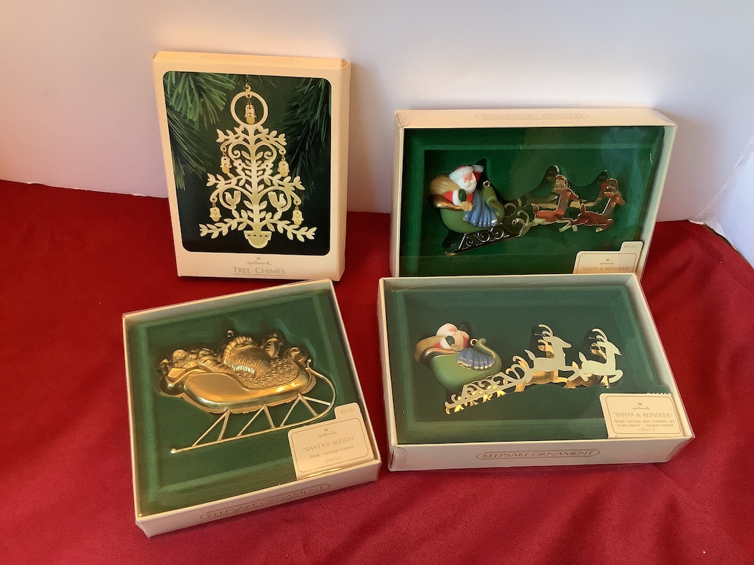 4 Vintage Keepsake Ornaments by HALLMARK, Hallmark Collectible Tree