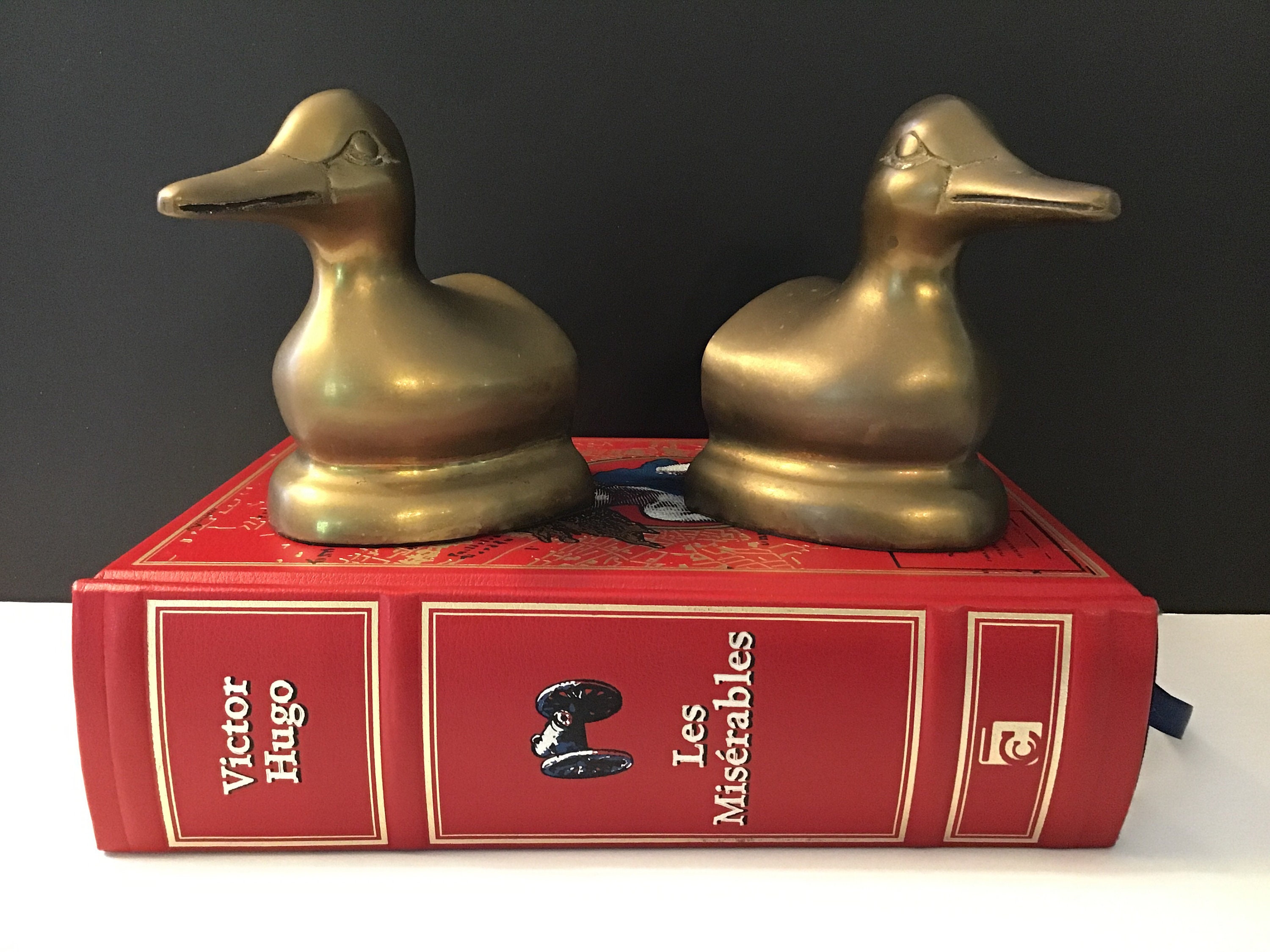 Brass Duck Bookends Vintage Brass Duck Bookends Pair of Etsy