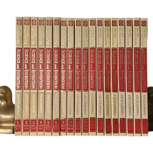 Vintage Science and Invention Encyclopedia Book Set (18 Volumes), Bundle of Hardcover How Science & Invention Works Books, Kids Room Books