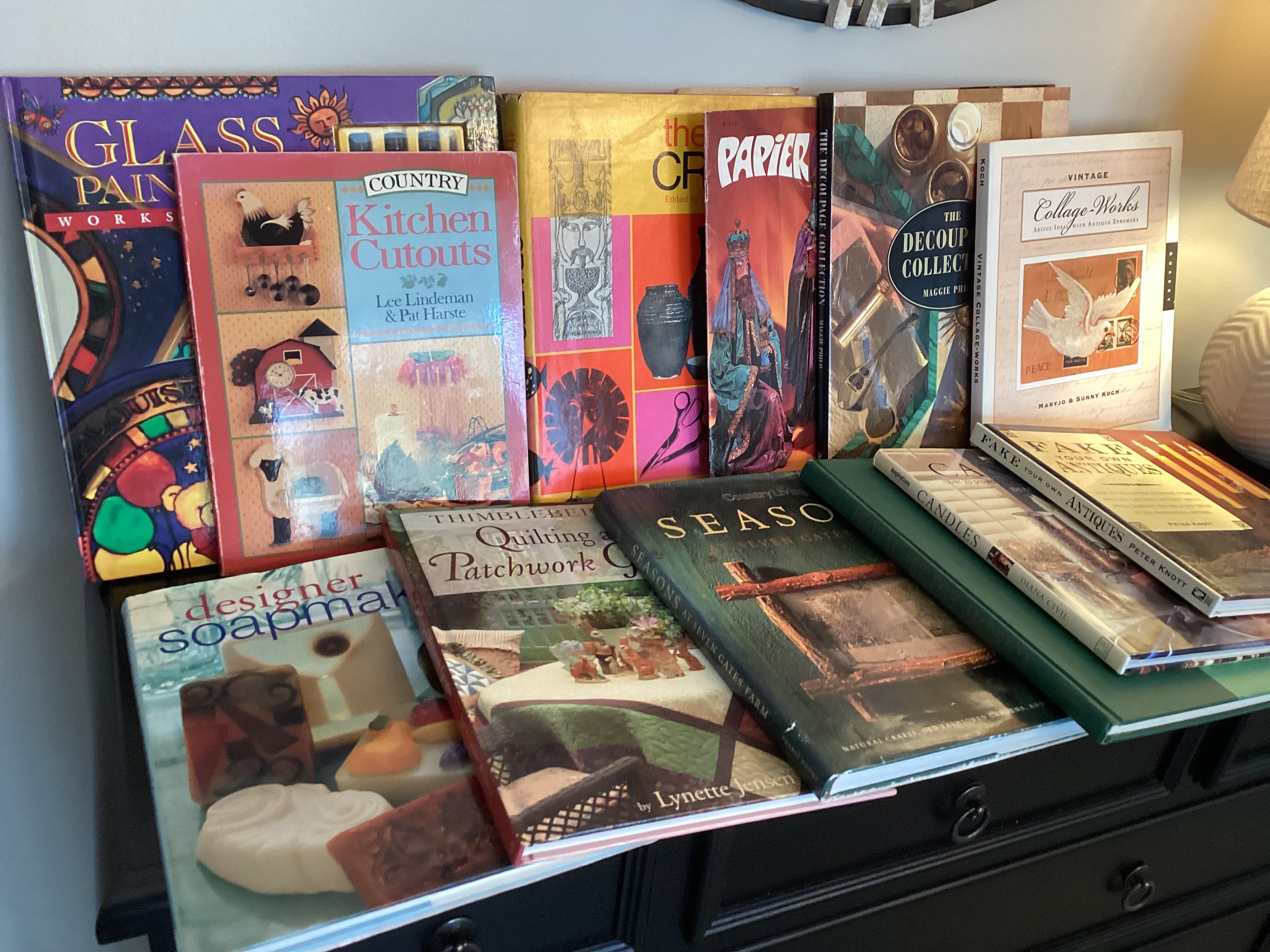 Vintage Art Books, Craft Books, Library Staging, Bundle of 11 Art & Craft Instructional Books, Home Decor Books, Floral Art, Candles, Soaps
