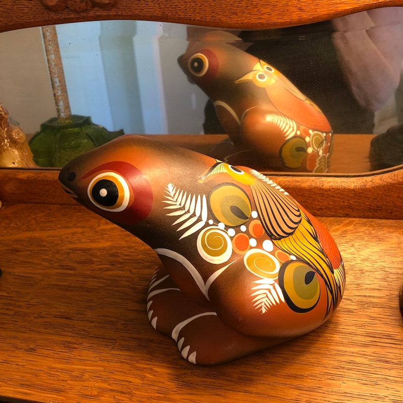 Vintage Tonala Mexican FROG Hand Painted Ceramic Mexican - Etsy