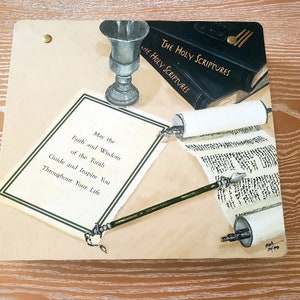 Vintage Torah Box, Bar Mitzvah or Bat Mitzvah Torah Box, Jewish Torah Hand-Painted Wooden Keepsake Box, Judaica Box, Hanukkah Gift