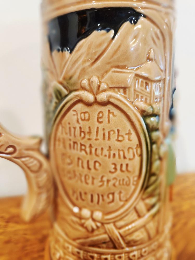 Vintage Ceramic Beer Stein Made in Japan W/ APEX Quality Sticker, Large ...