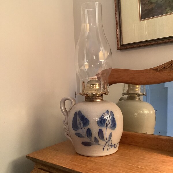 Salmon Falls Stoneware Oil Lamp Etsy