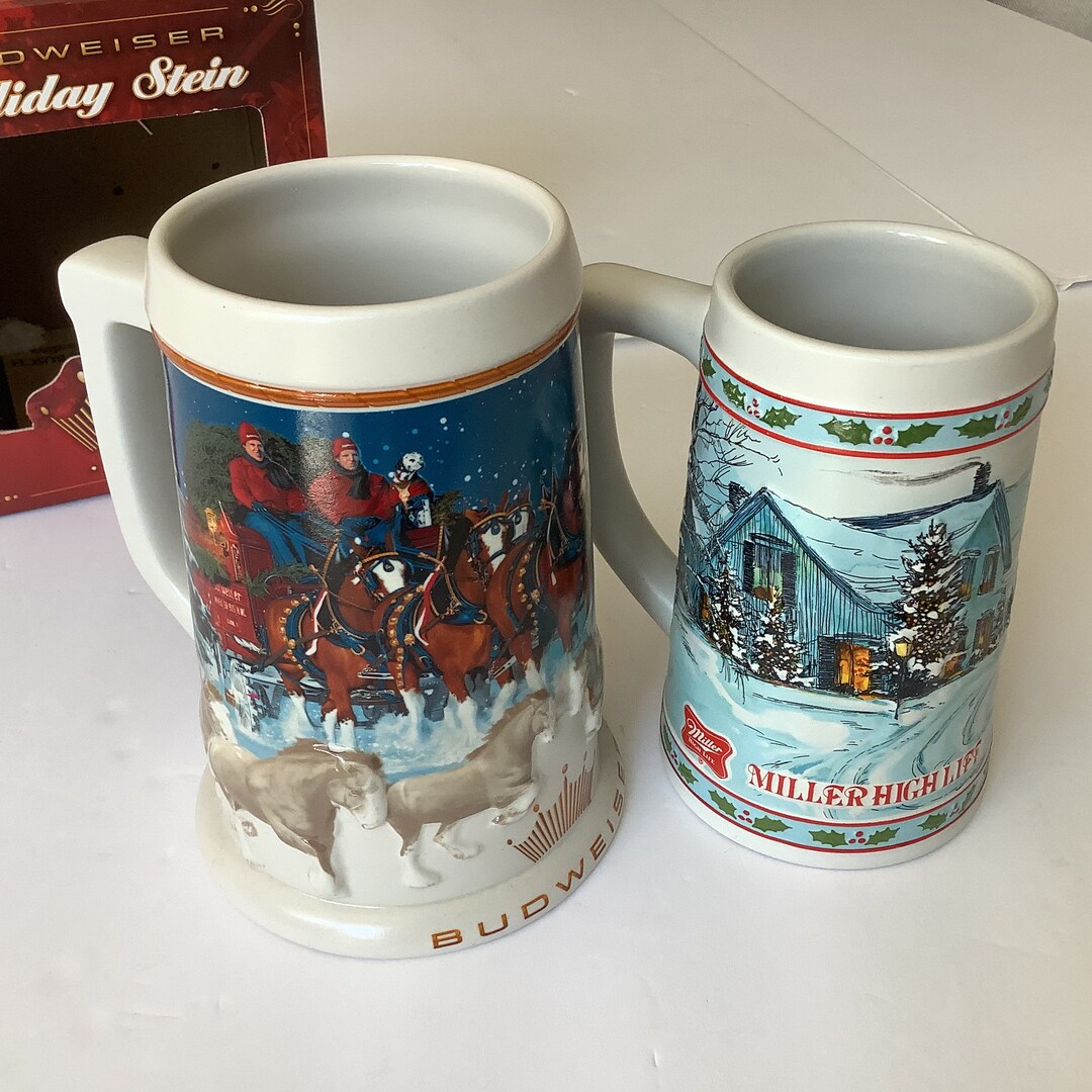 Budweiser Beer Stein, Miller High Life Beer Stein, Budweiser Christmas