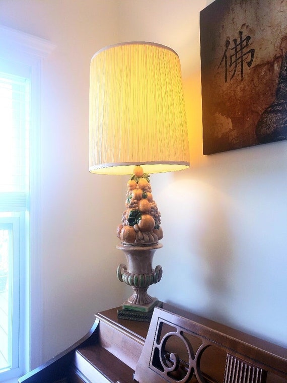 Vintage Lamp Vintage Ceramic Fruit Lamp Large MCM Ceramic