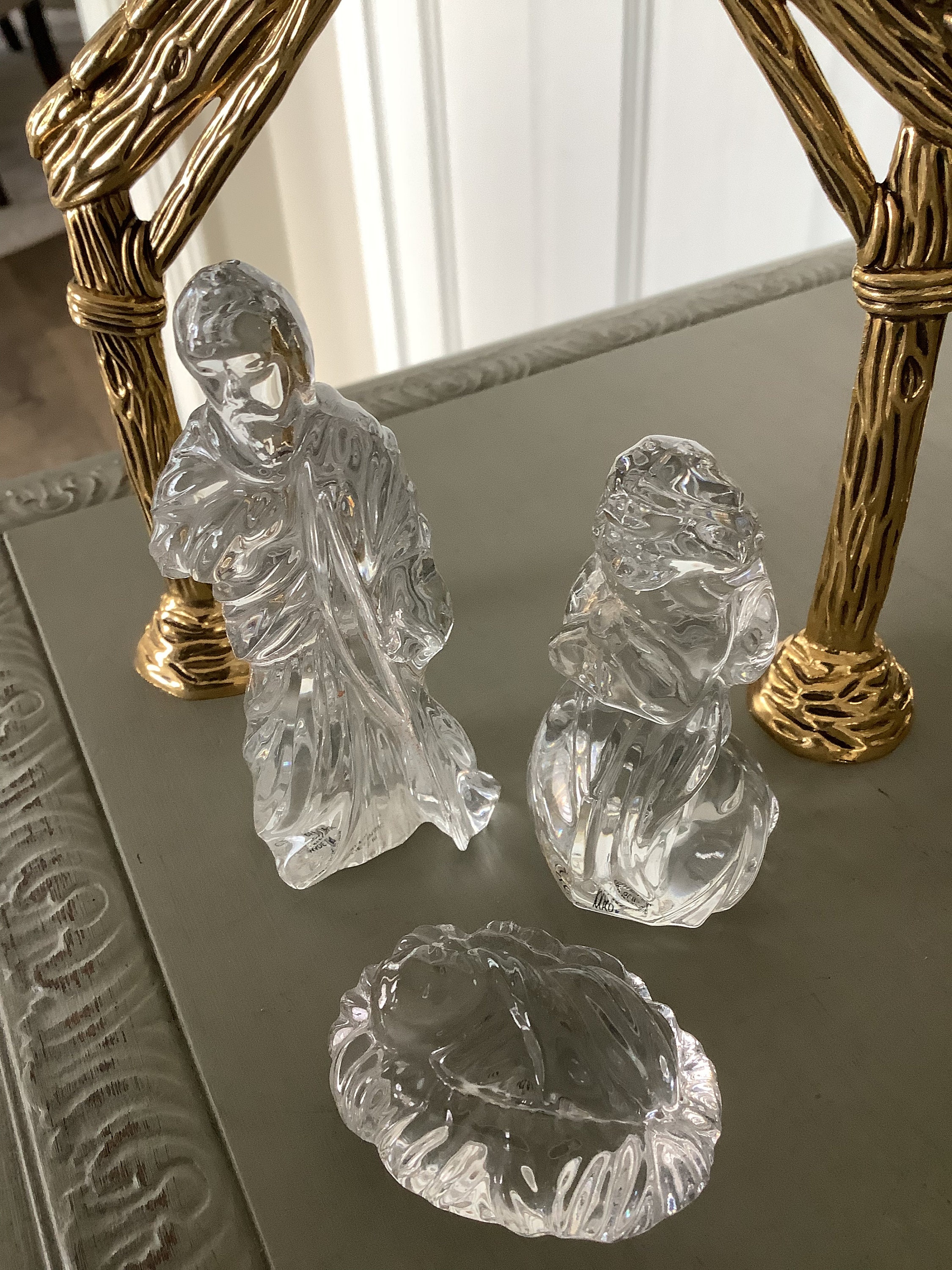 Vintage Gorham Crystal Nativity Set 4 Piece Nativity Set Etsy
