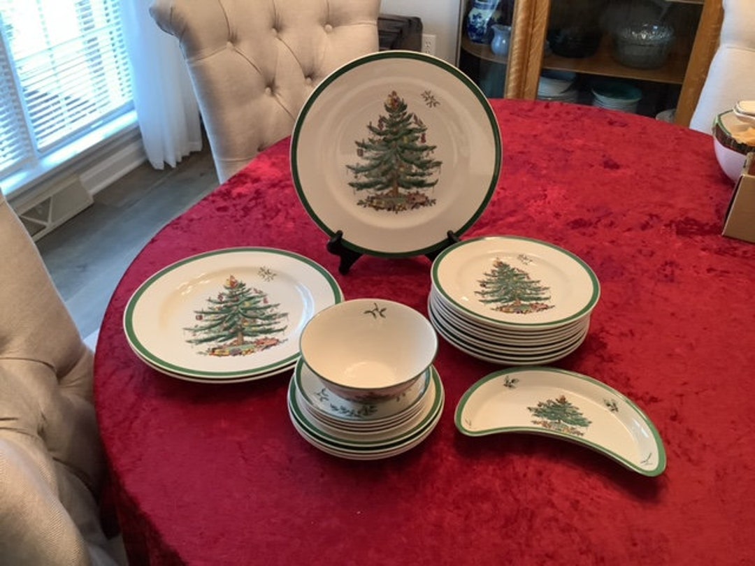 Vintage SPODE Christmas Tree Dishes CHRISTMAS Holiday Etsy Canada