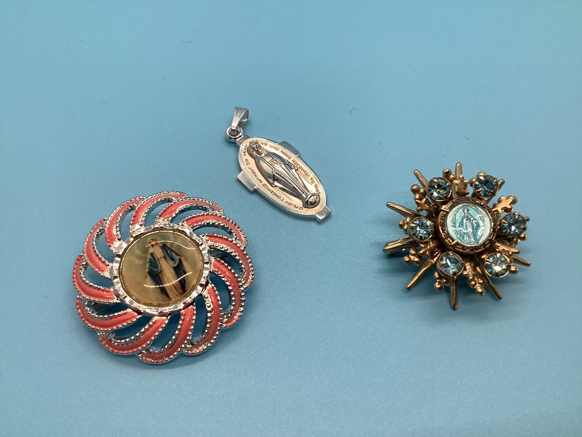 Vintage Religious Jewelry Made in Germany Italy Rare Virgin Etsy