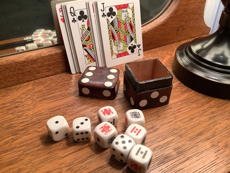 Vintage Italian Leather Dice Box With Dice Made in Italy Etsy