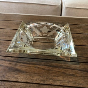 MCM Glass Ashtray, Clear Glass Ashtray, Heavy Glass Ashtray, Vintage Square Glass Ashtray, Cigarette Retro Ashtray, Cigar Ashtray