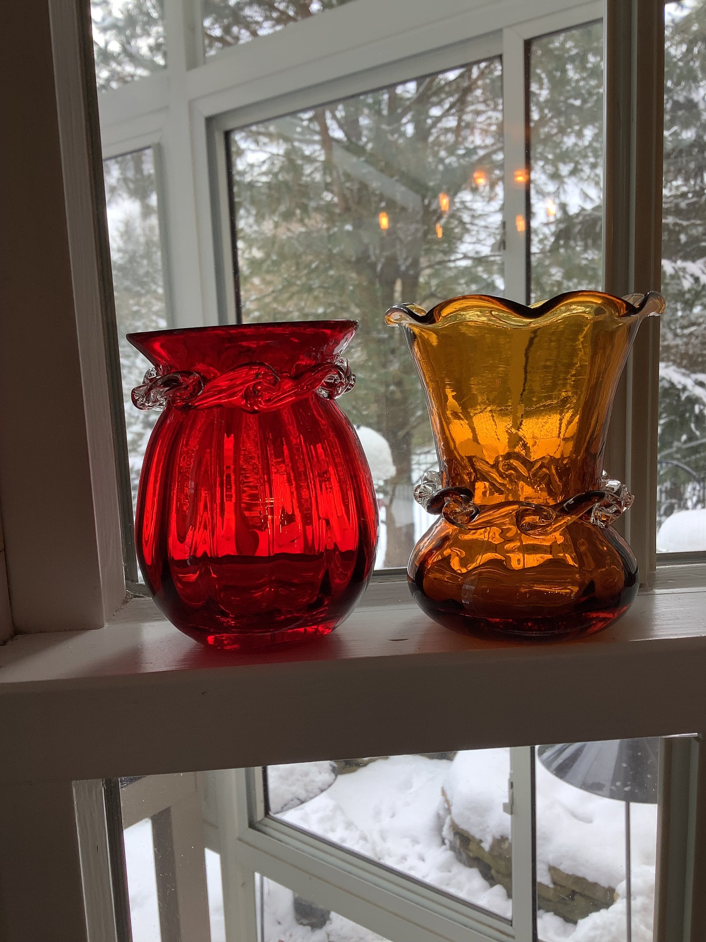 Red Glass Vase Pairs - Etsy - Page 3