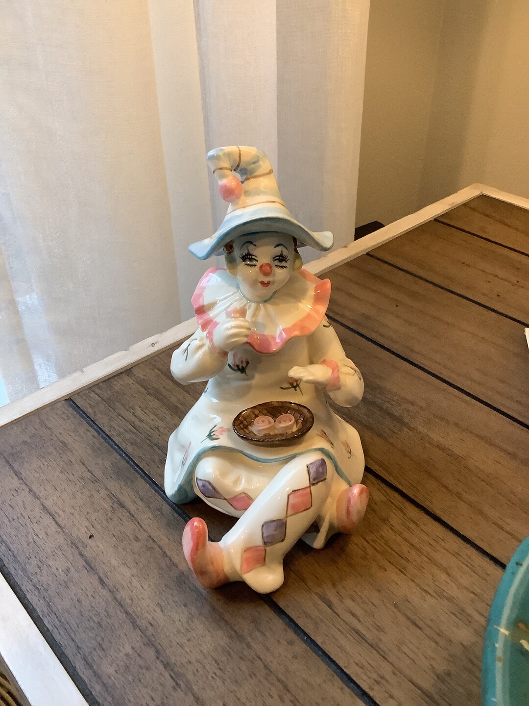 Vintage Music Box, Lefton China be A Clown Music Box, Hand Painted